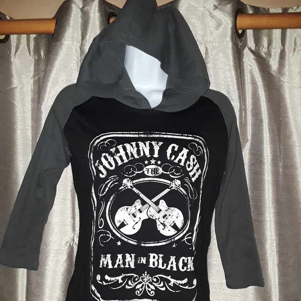 New Teen "Johnny Cash Hooded T-Shirt